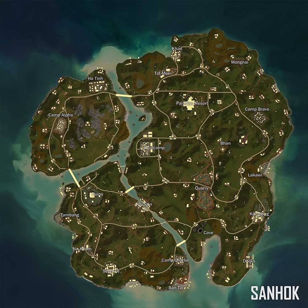 خريطة Sanhok في ببجي